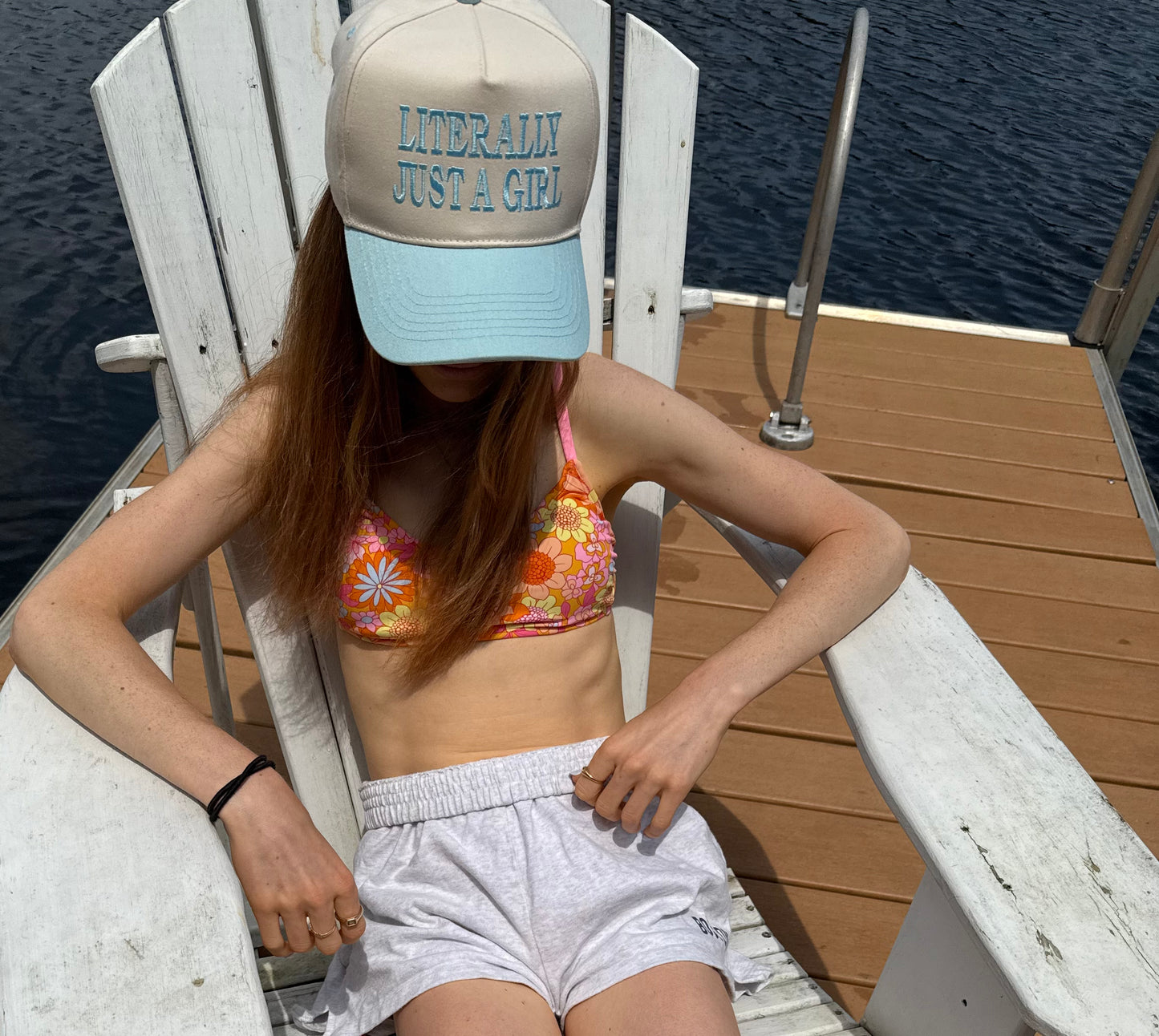 Pool Blue Literally Just a Girl Trucker Hat