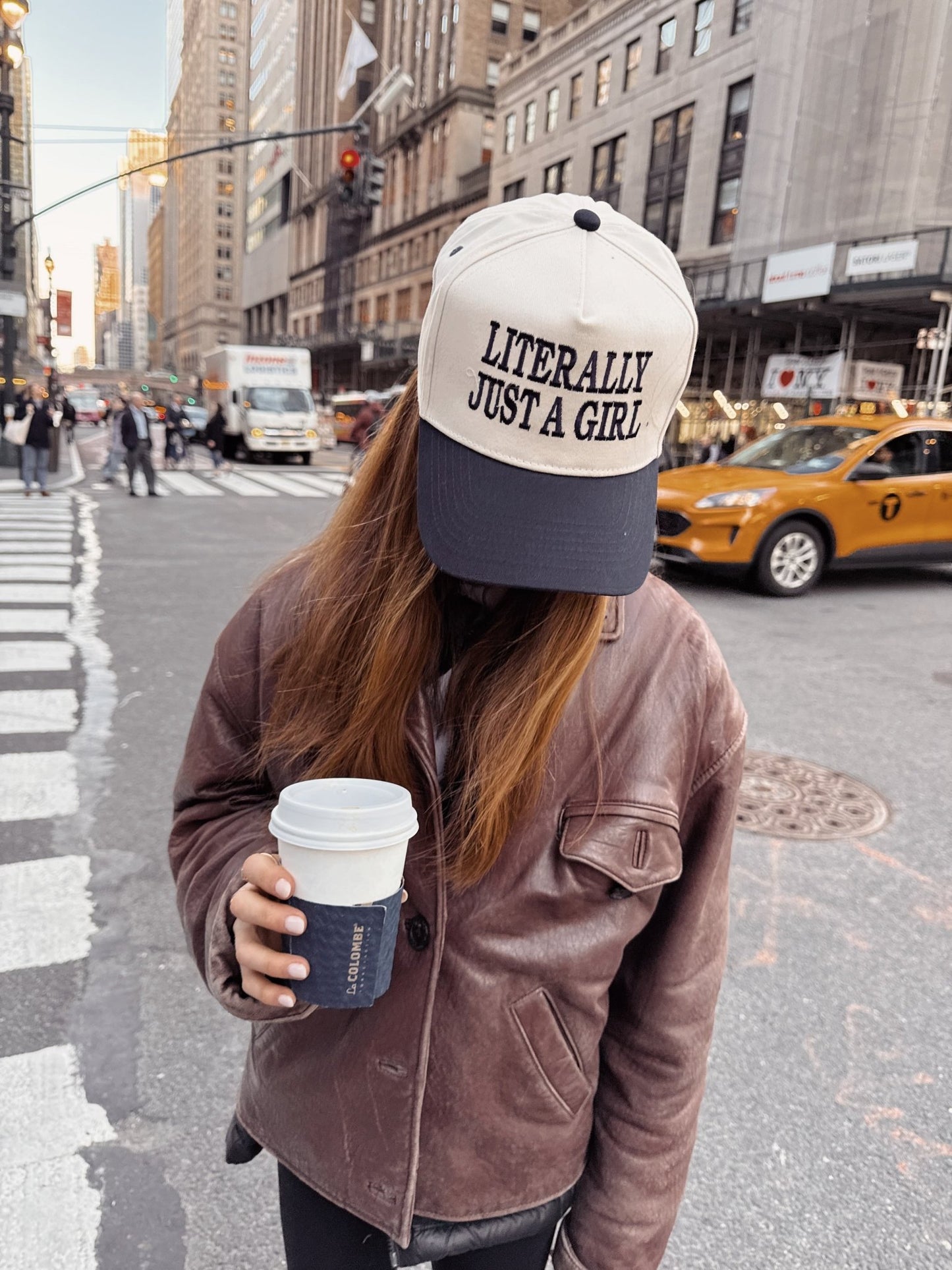 Costal Navy Literally Just a Girl Trucker Hat - costal.customs