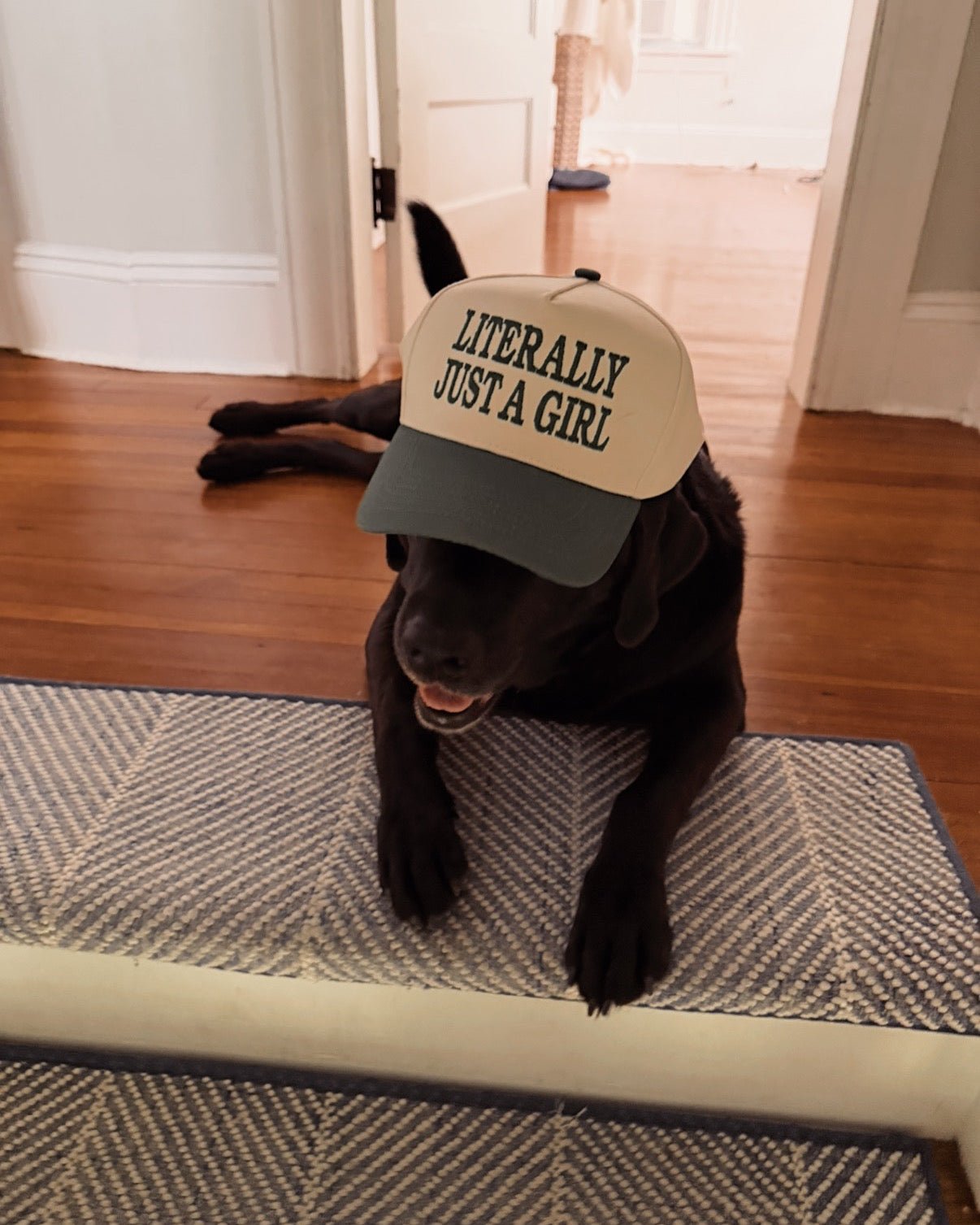 Forest Green Literally Just a Girl Trucker Hat - costal.customs