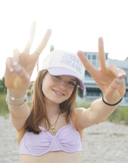 Lilac Literally Just a Girl Hat - costal.customs