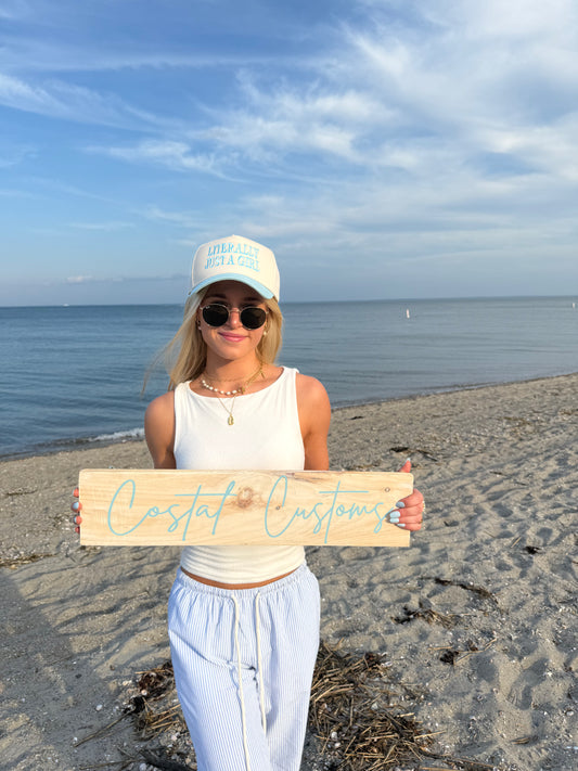 Pool Blue Literally Just a Girl Trucker Hat