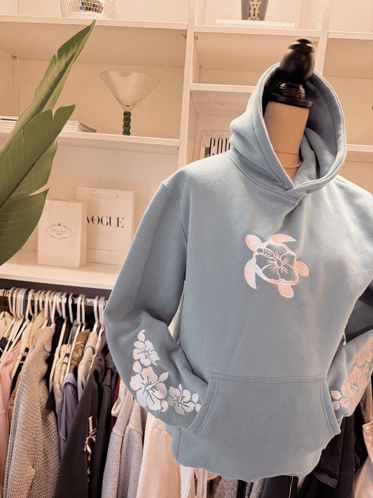 Costal Hibiscus Turtle Hoodie - costal.customs