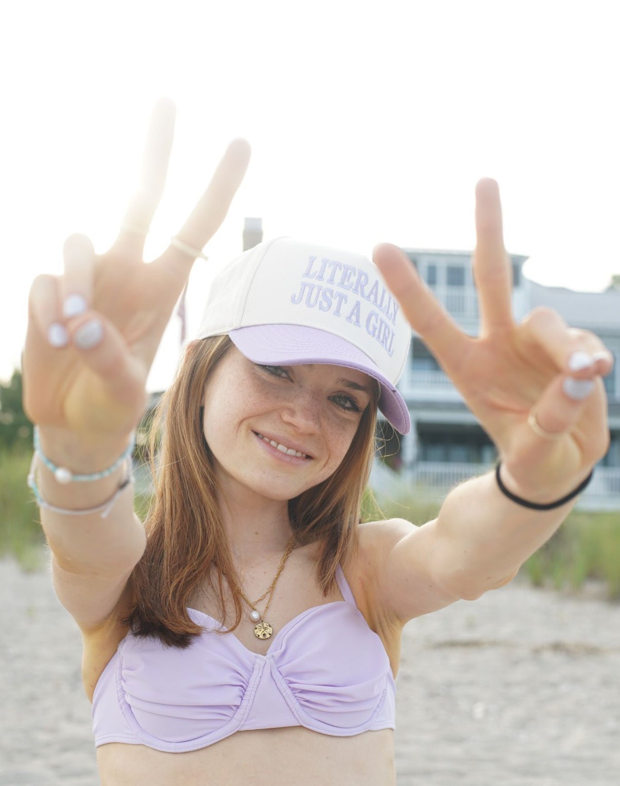 Lilac Literally Just a Girl Hat - costal.customs
